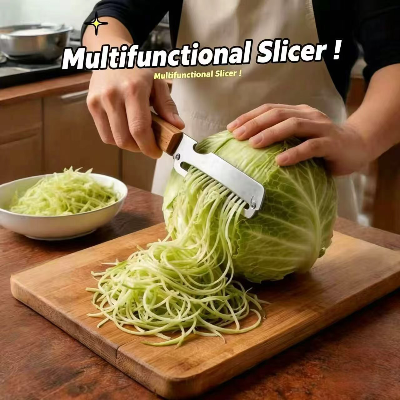 Kitchen Gadgets And Equipment - Pelapatate 3-in-1 con Manico in Legno